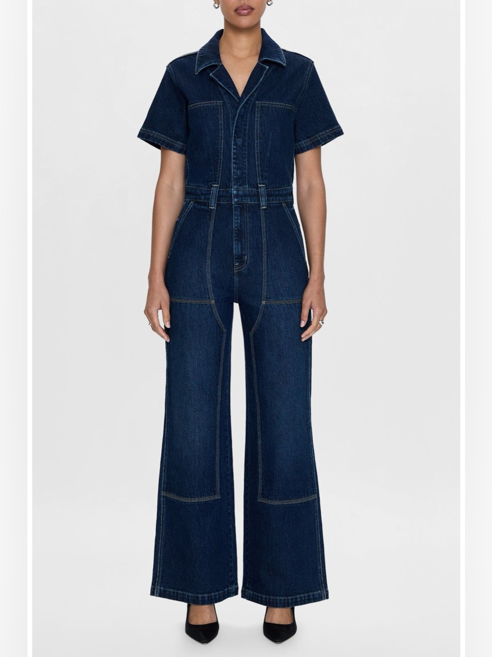 Pistola Jacob Wide Leg Denim Jumpsuit NWT